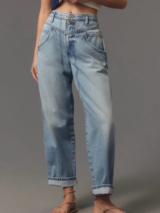 Frame Denim Denim - Frame Denim Light Blue High-Waist Boyfriend Jeans